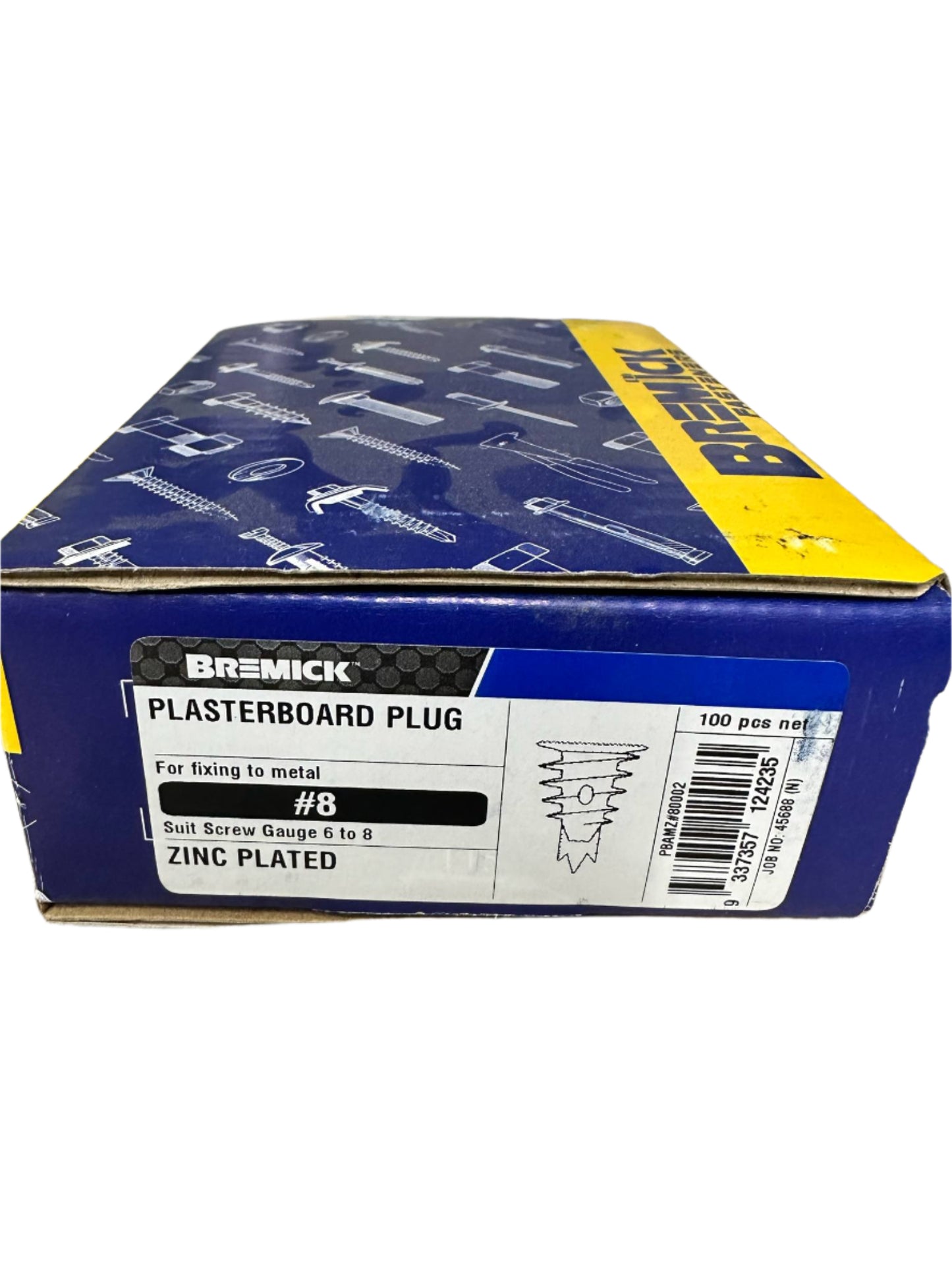 #8 Zinc Plasterboard Wall Plug to suit 6-8g Screws - Box of 100