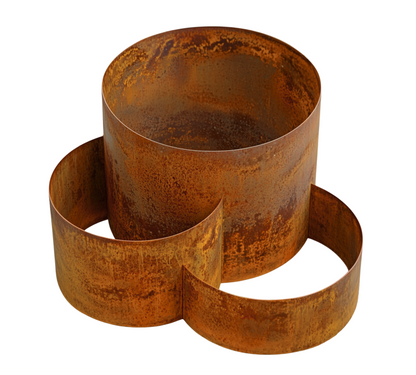 Corten Triple Ring Planter