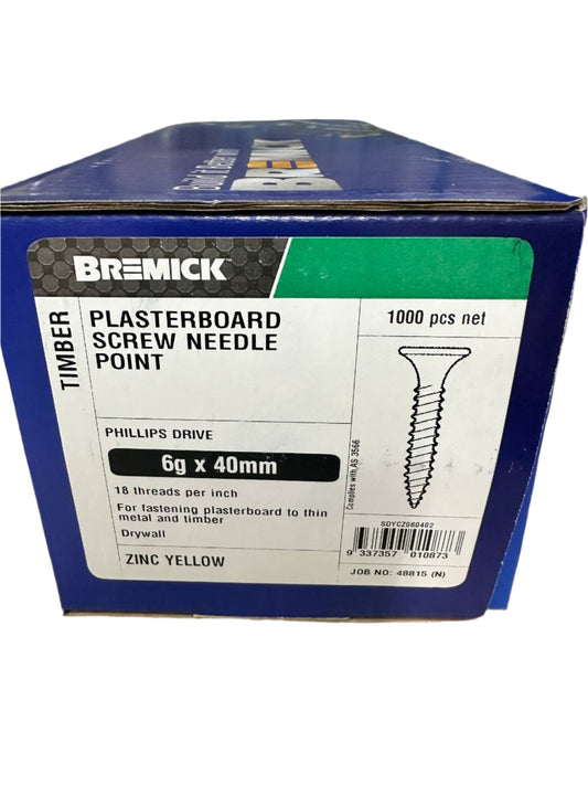 Plasterboard Screw - Needle Point (Box 1000)